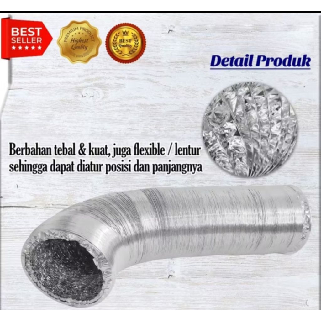 Fleksibel pembuangan asap 4 inchi/flexible cerobong pembuangan asap kompor