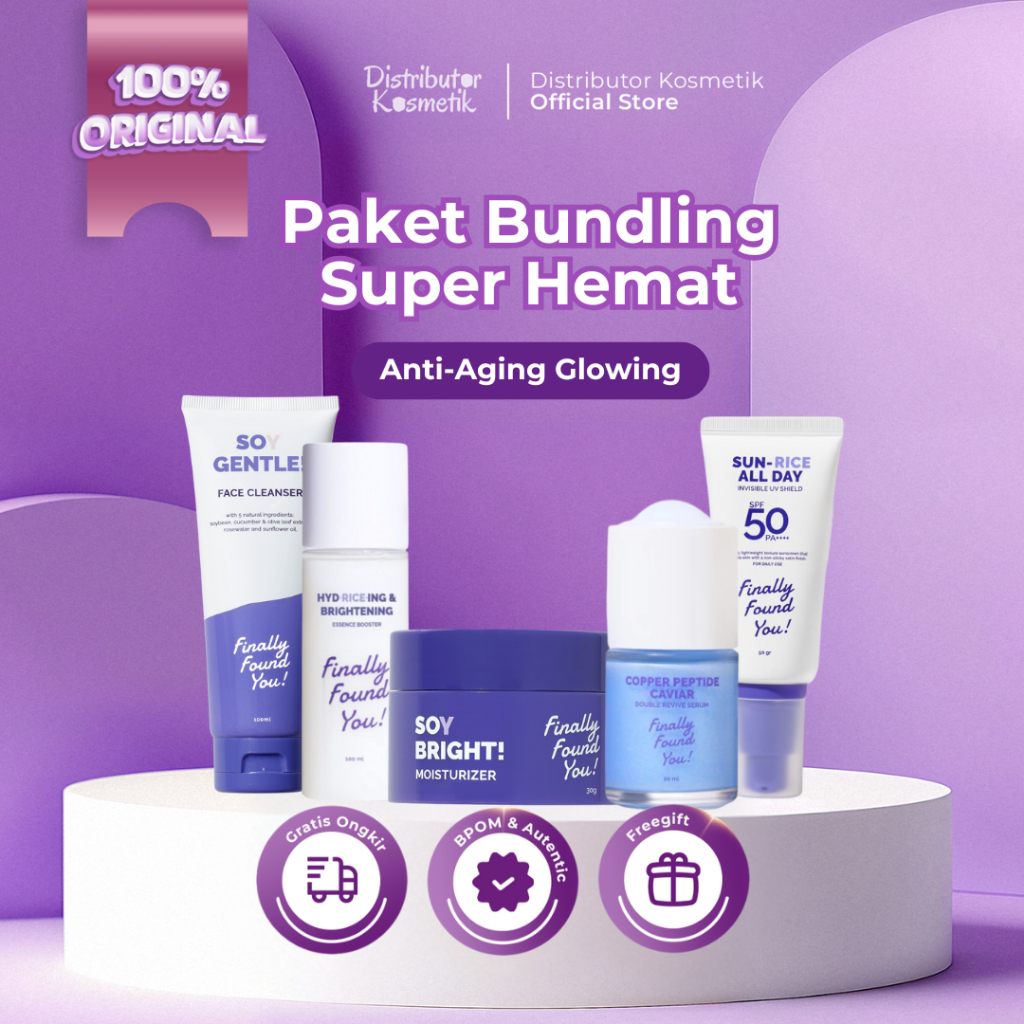 [ AGEN RESMI ] Finally Found You Bundling Anti Aging 5 In 1 | Face Cleanser | Toner | Serum | Moistu