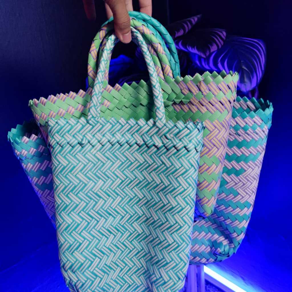 FLASH SALE !! Tas Anyam Plastik Jumbo Tas Pasar jumbo Keranjang Anyaman Jumbo tas Keranjang serbagun