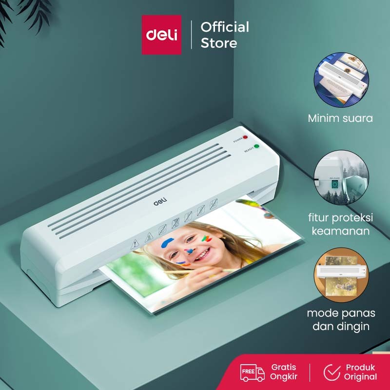 Deli Laminator Machine / Mesin Laminating A3 A4 Kebisingan Rendah Laminasi Panas/Dingin E1437X