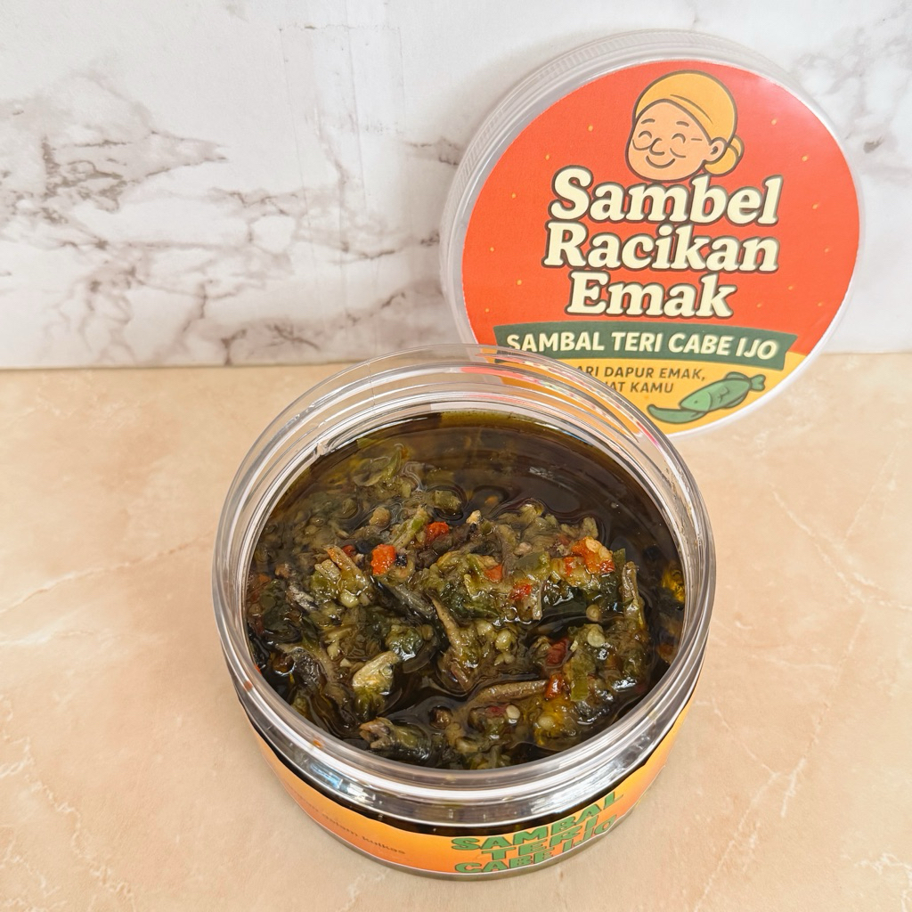 

Sambal Teri Cabe Ijo 200gr - Sambel Racikan Emak - Lauk Tahan Lama, Cocok Buat Stok Makan Harian