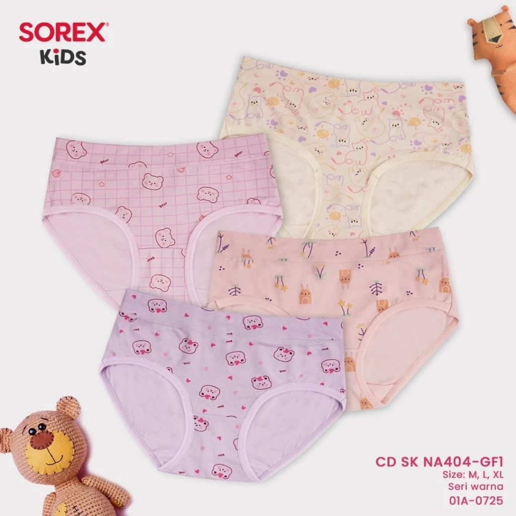 YANTI98 -3PCS - CD ANAK SOREX NA404-GF1 SEGITIGA - (3 Pcs) CD Celana Dalam Anak Perempuan Sorex NA40
