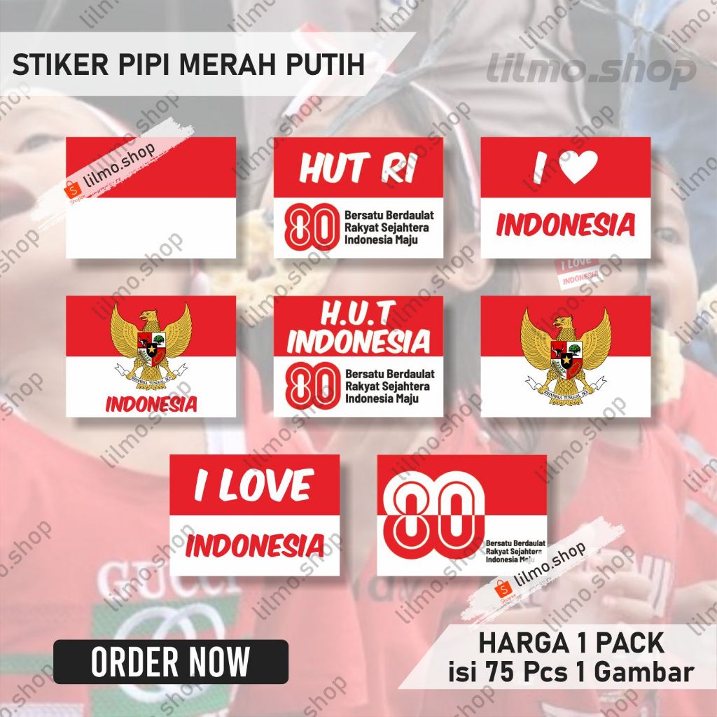 

Stiker Pipi Merah Putih, Stiker Merah Putih, Stiker Lomba Agustusan (HARGA PER PACK ISI 75 PCS)