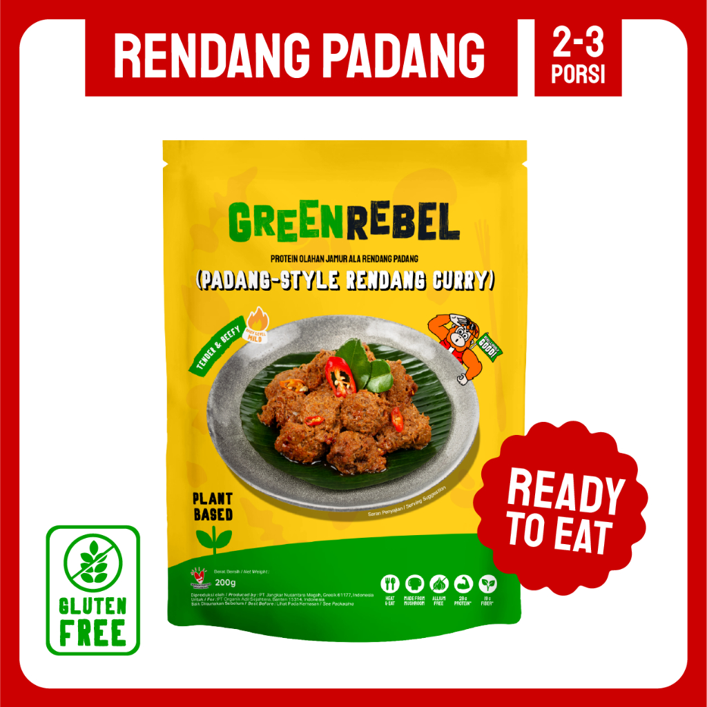 

Green Rebel Rendang | Siap Makan | Lauk Sehat | Ready To Eat | 160gr