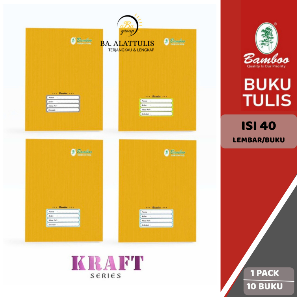 

(ECER) BUKU TULIS BAMBOO KWARTO 40 LEMBAR