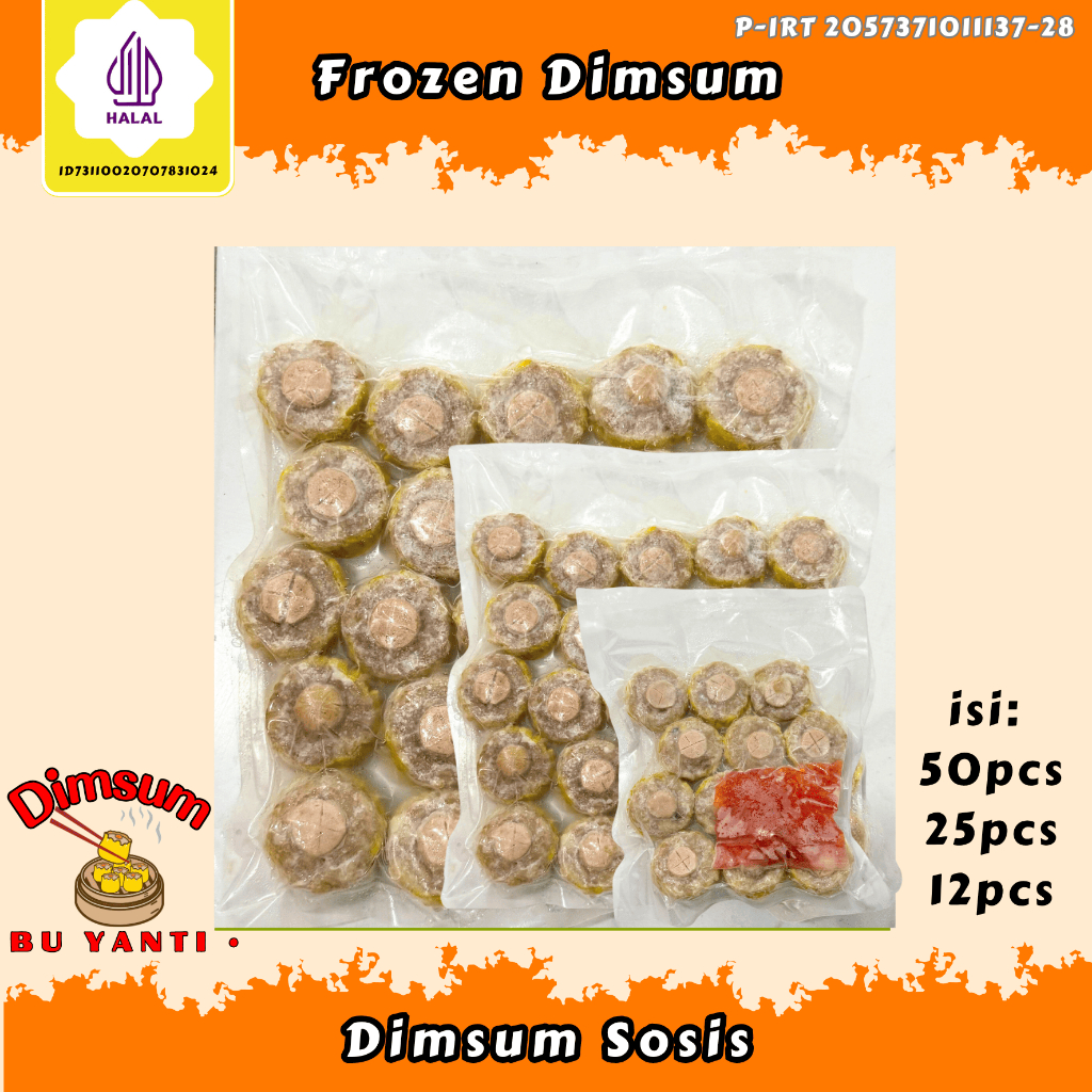 

DIMSUM FROZEN SOSIS BEKU dimsum murah dimsum premium dimsum halal isi 12pcs/25pcs/50pcs DIMSUM BU YANTI