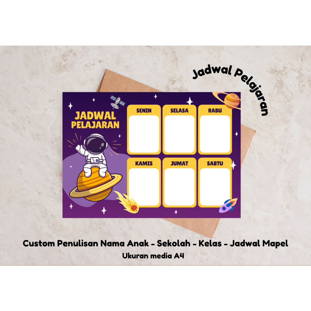 

JADWAL PELAJARAN CUSTOM (BISA DITEMPEL DI DINDING / MEJA BELAJAR)
