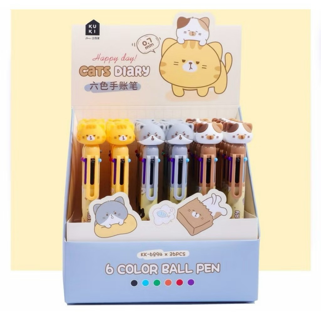 

PULPEN KUKI CATS DIARY/ BALL PEN / PENA WARNA WARNI