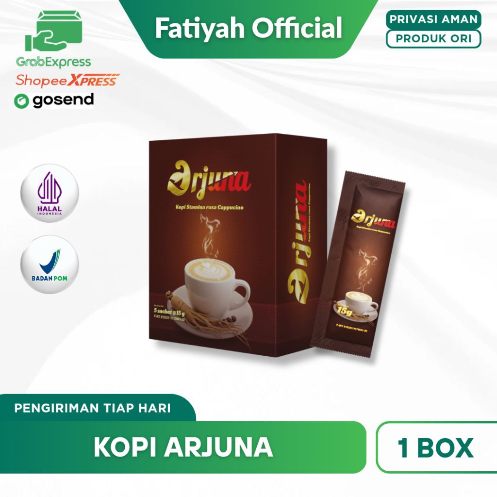 

ARJUNA KOPI PENAMBAH STAMINA PRIA RASA CAPPUCINO 1 BOX ISI 5 SACHET ARJUNA COFFEE ORIGINAL HALAL BPOM - KOPI ARJUNA