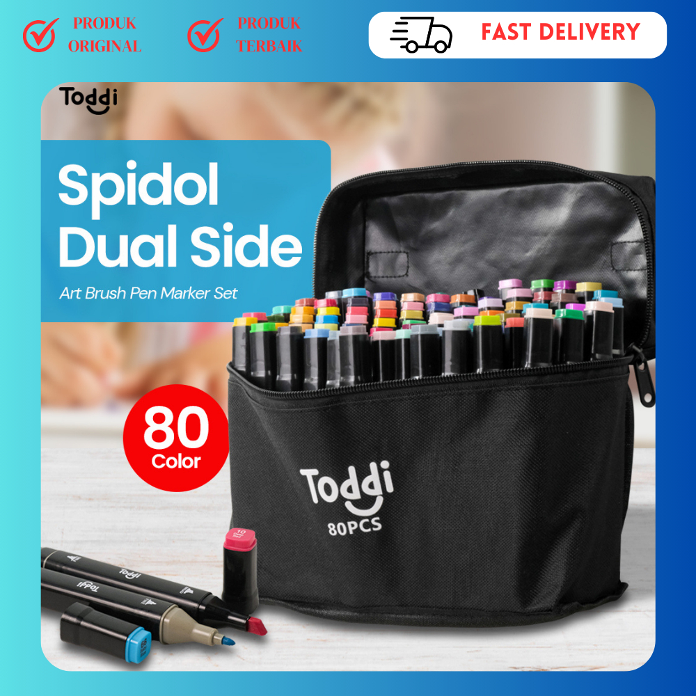 

Spidol Warna Warni 1 Set Sketch Marker 2 Tip Touch Marker 12/30/48/60/80 Warna