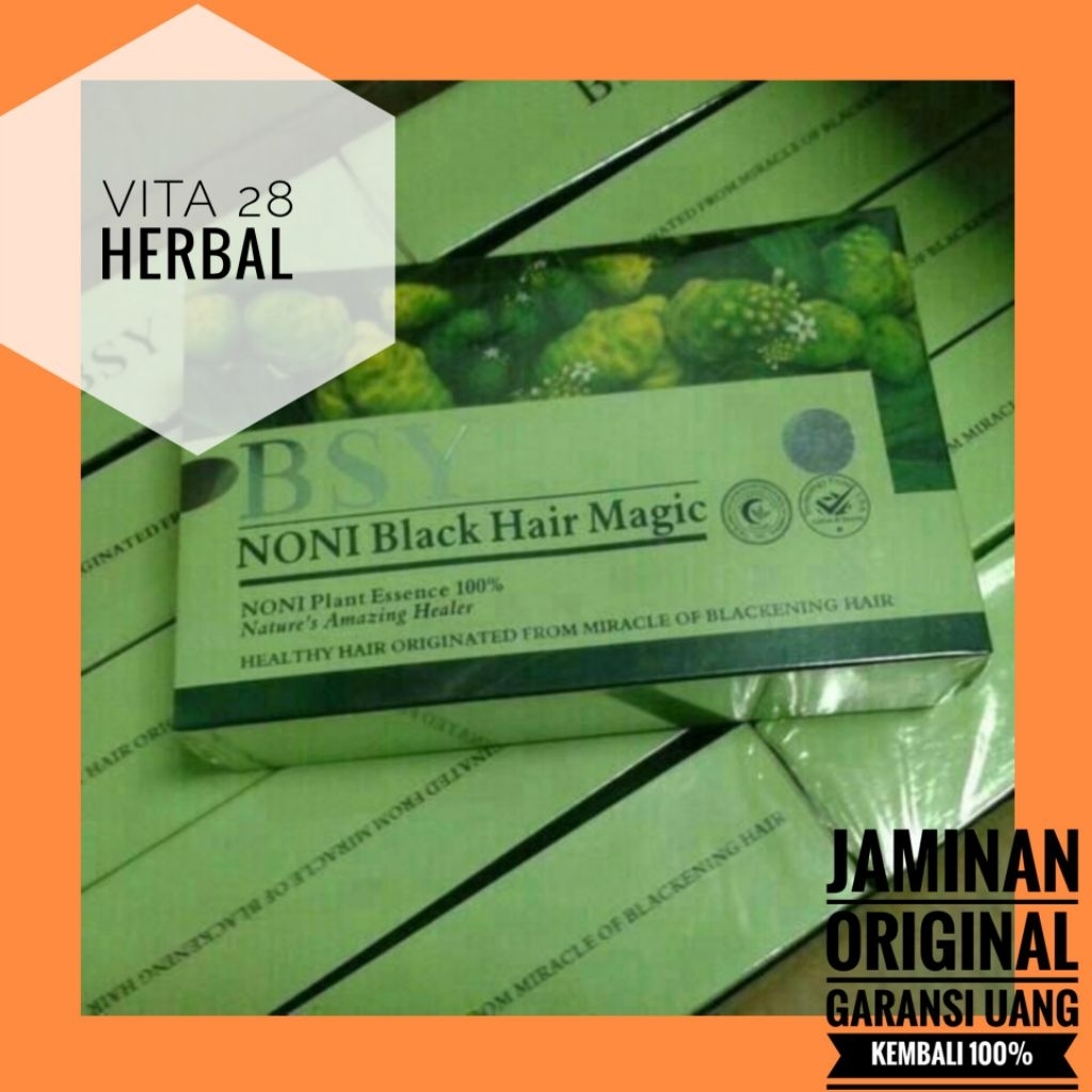BSY NONI BLACK HAIR MAGIC | SHAMPOO BSY NONI ORIGINAL 1 BOX ISI 20 SACHET ASLI