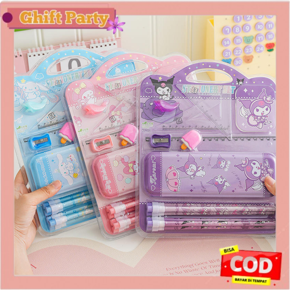 

Set 6in1 Alat Tulis Sekolah Tema Sanrio Perlengkapan Tempat Pensil Kuromi Melody Cinamonroll