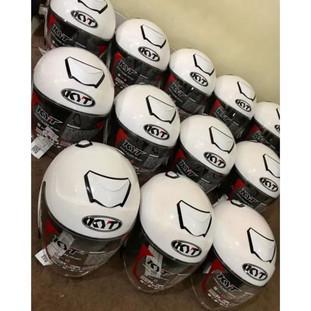 KYT - HELM KYT KYOTO SOLID WARNA PUTIH TERLARIS GARANSI TERMURAH MIRIP ASLI 100% SNI BONUS STIKER