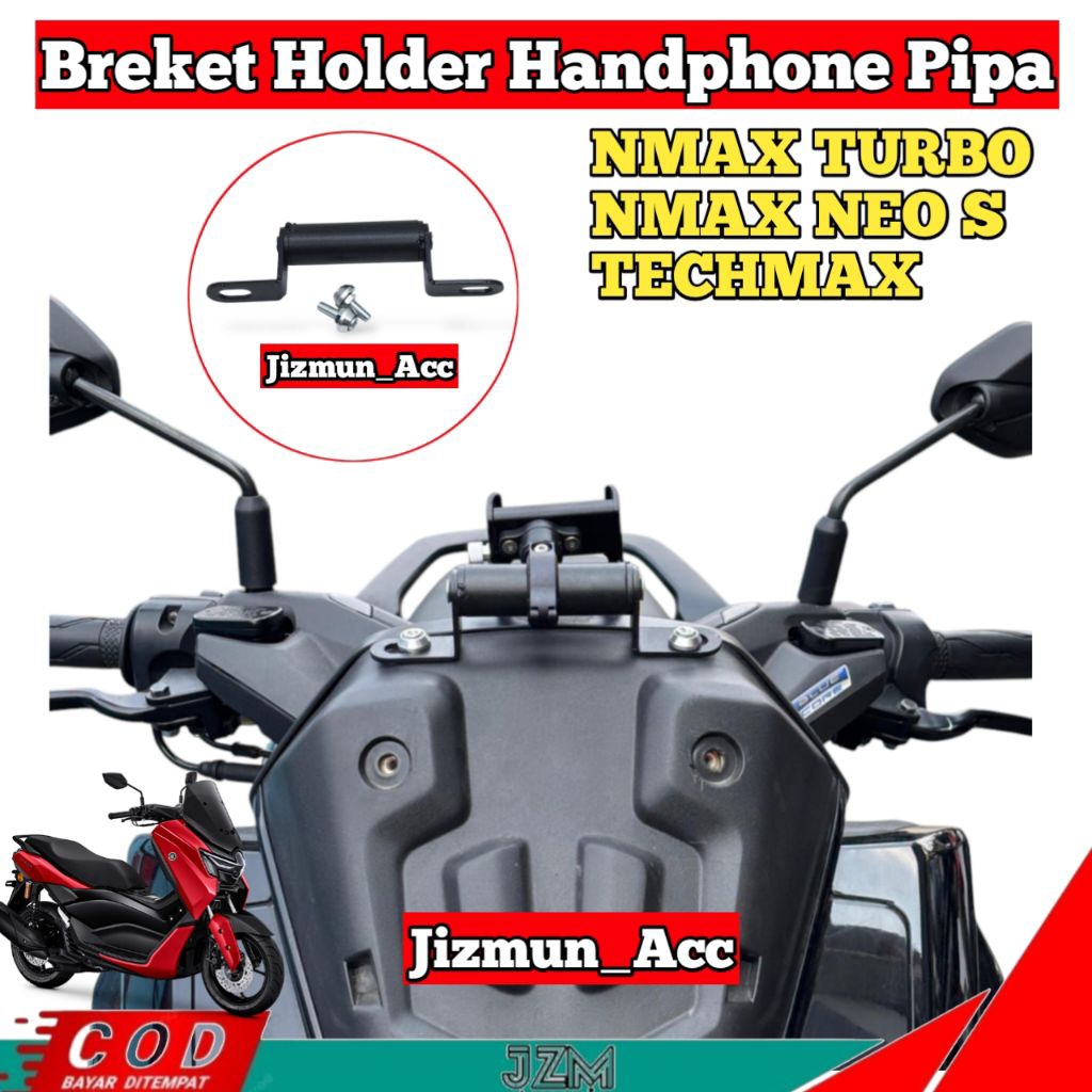 Breket Holder Handphone NMAX TURBO NEO S TECHMAX TERBARU 2025 Bahan Mild Steel 2mm Anti Karat Cocok 