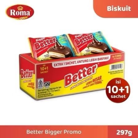 

Better Bigger Sandwich Biscuit Vanila Cream Renceng 27gr isi 10