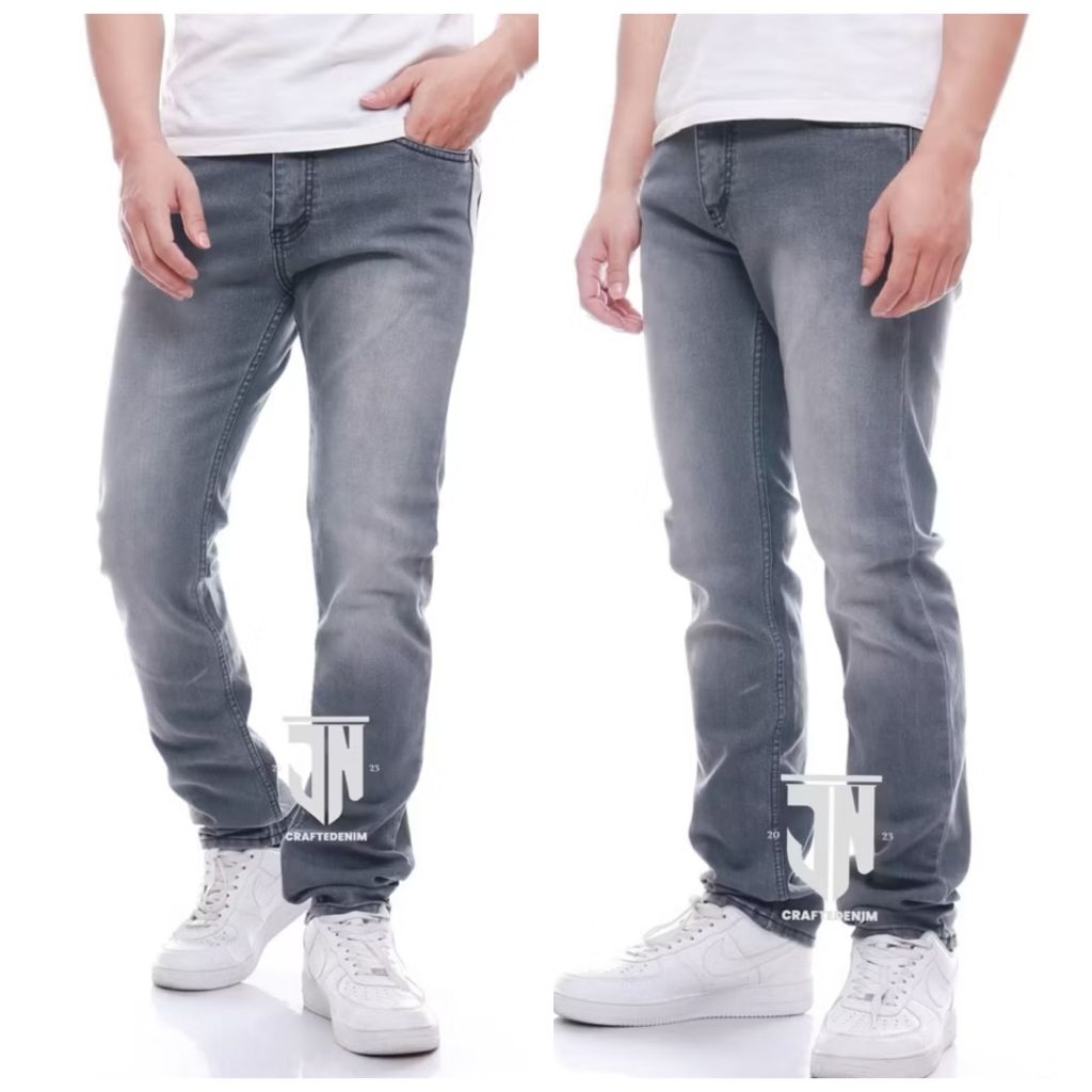 Celana jeans Pria polos Ukuran 28-38 Slim fit Demim Stretch Panjang Skiny Celana jeans Pria Ukuran 2