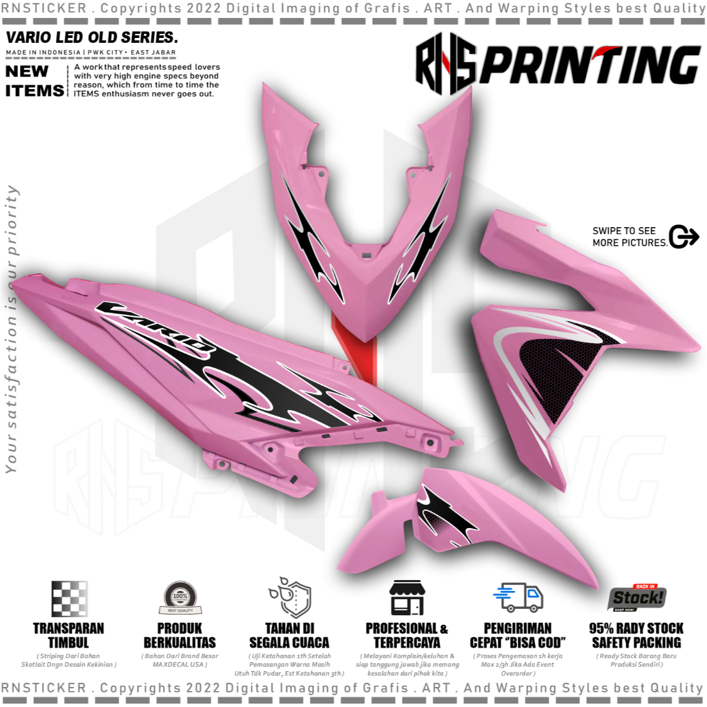 RNS Striping Transparan Vario Led Old Striping Transparan Vario 125-150 Stiker Vario Simple Style