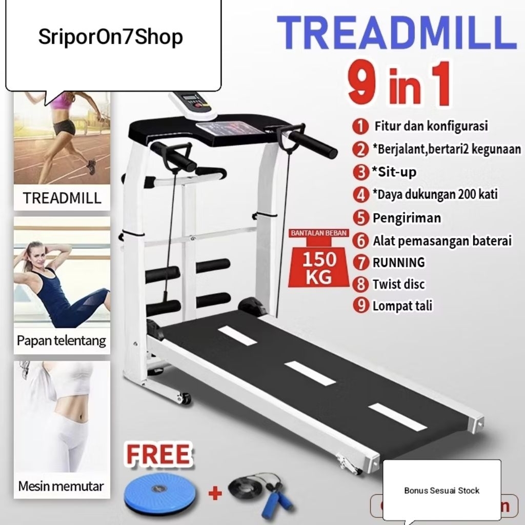 Treadmill Manual Putih (Tanpa Listrik)