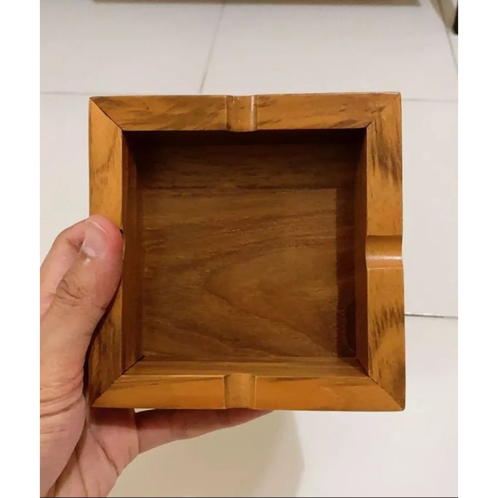 Furniture asbak kayu jati landa kokoh,tempat Sekar rokok,tempat,wadah pembuangan Sekar rokok,wadah S