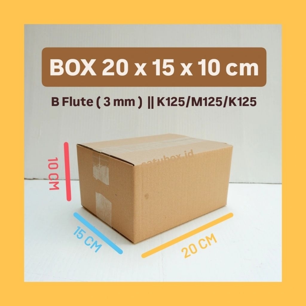 

Kardus Box polos uk. 20x15x10 cm, single wall tebal 3mm