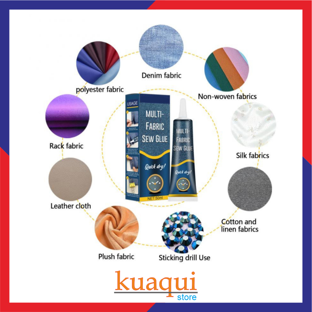 

Cairan Liquid Lem Perekat Tekstil Kain Kulit Sew Glue 50ml - N256