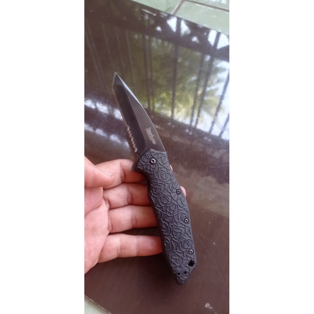 Kershaw 1835 TBKLST kuro,Tanto Black Serrated bekas original