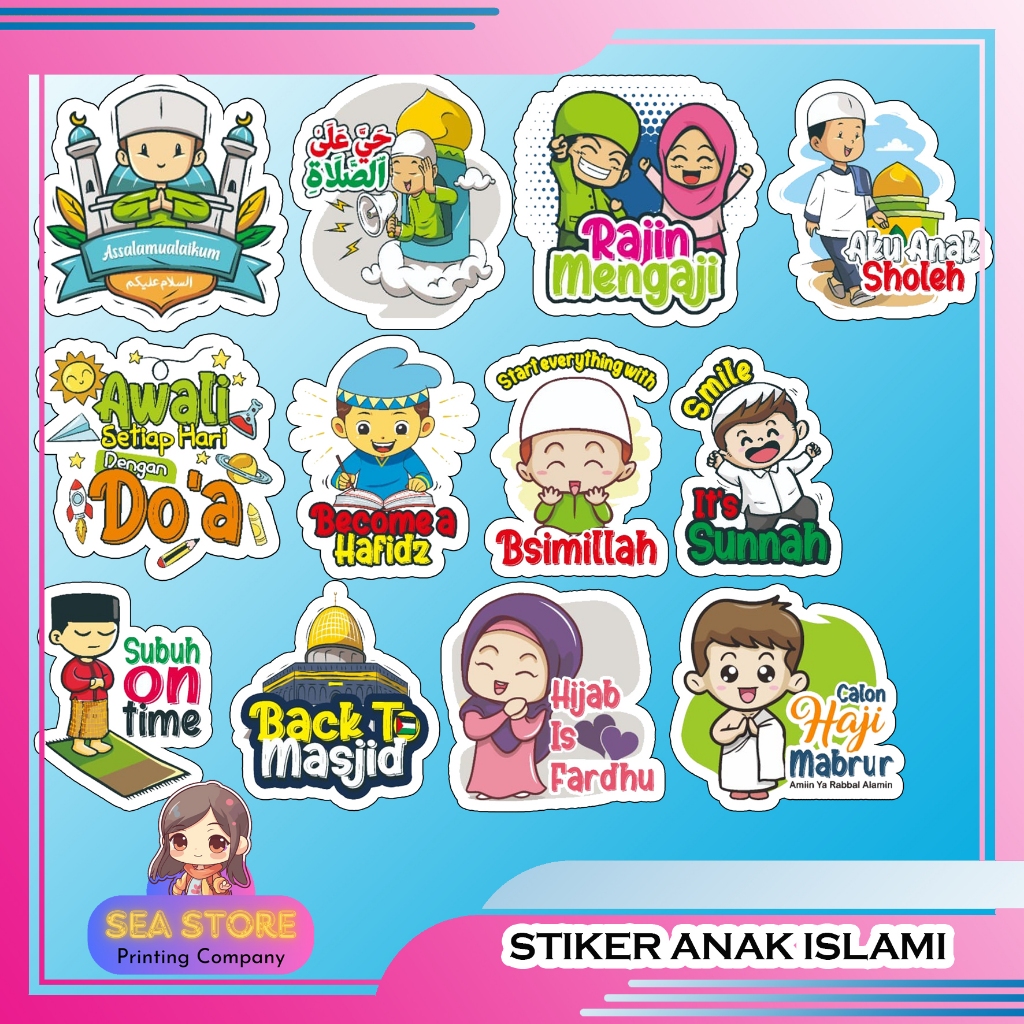 

PAKET 20PCS STIKER ANAK ISLAMI MURAH MERIAH / STICKER ANAK MUSLIM