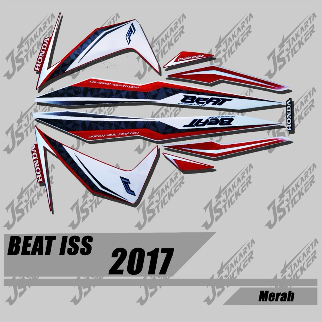 - List Body Beat ISS 2017 PINK Stiker Original Honda Beat