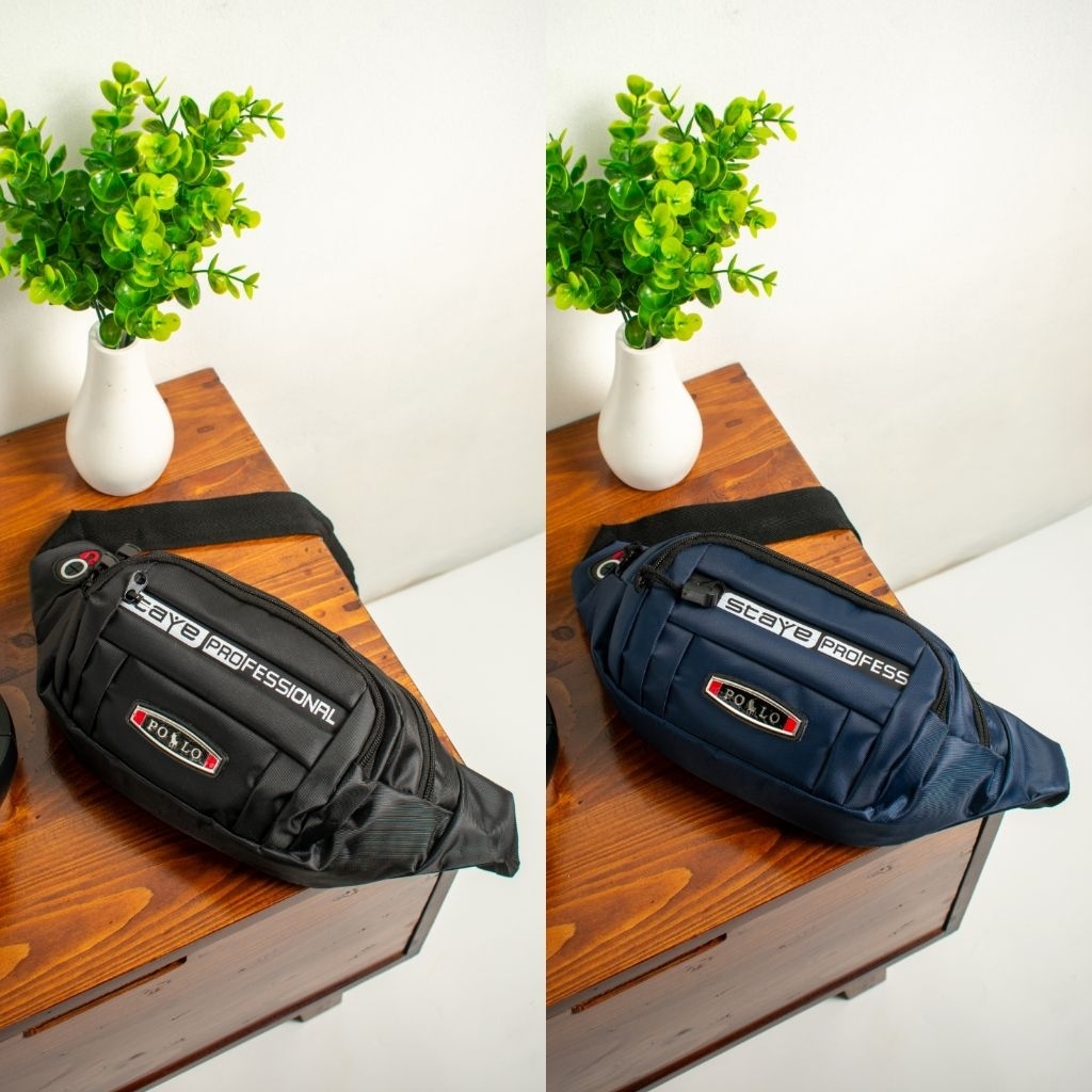 Tas Selempang 4 Resleting Bisa Pria & Wanita | Bahan Lounchem Tebal – Tas Pinggang Kekinian Dan Mode