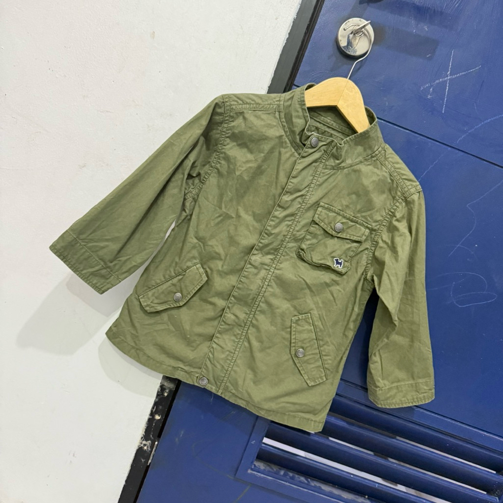 Jaket Parka Army Anak – Preloved Ukuran 2-3 Tahun – Hijau Army Keren