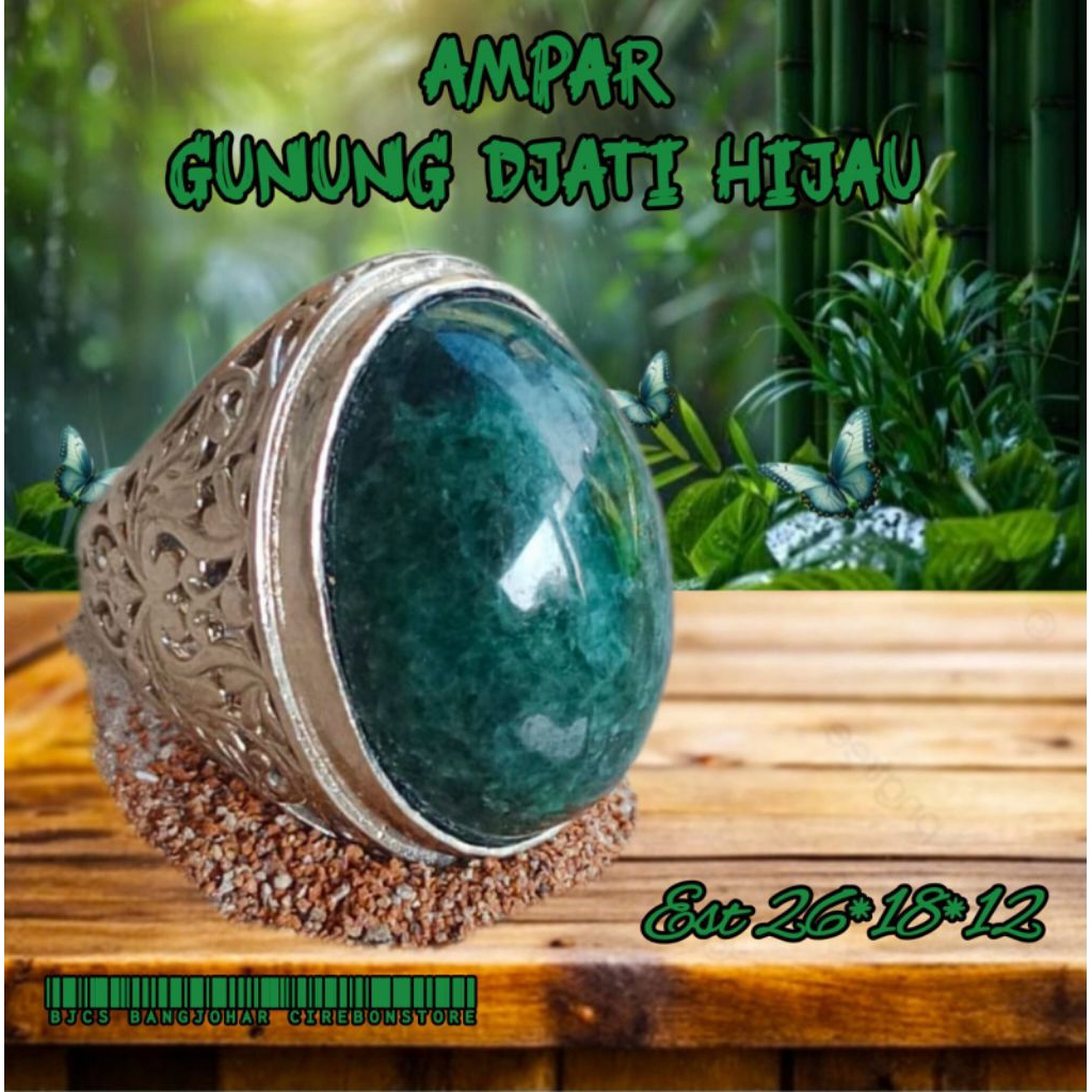 BATU AKIK AMPAR HIJAU GUNUNG DJATI ORIGINAL