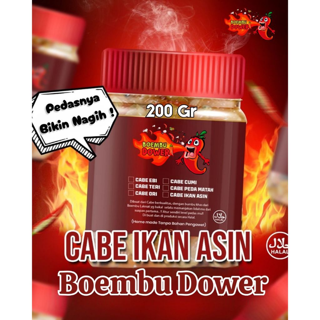 

CABE IKAN ASIN BOEMBU DOWER | INSTAN VACUM | PEDAS MANTUL - 200 GR