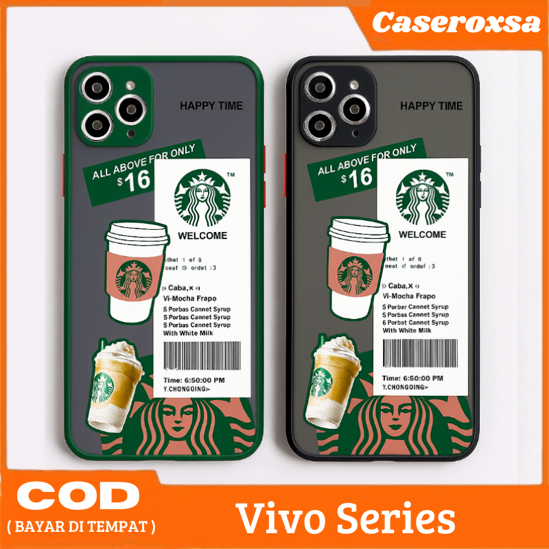Case Vivo Y20 Y20S Y12S Y30 Y30i Y50 Y21 Y21S Y33S Casing Starbucks Hybrid dove candy pelindung kame