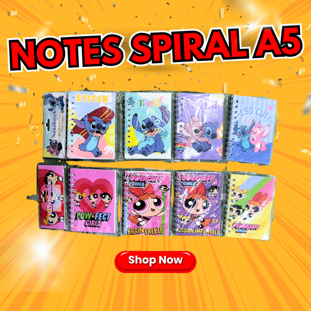 

BUKU BINDER NOTE SPIRAL A7 ISI 4 PCS NOTEBOOK BUKU TULIS DIARY SPIRAL MURAH PAKET LUCU IMUTt