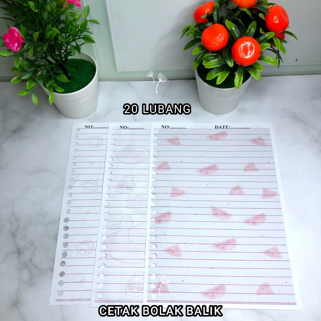 

loose leaf isi binder sticky notes motif buah ala korea