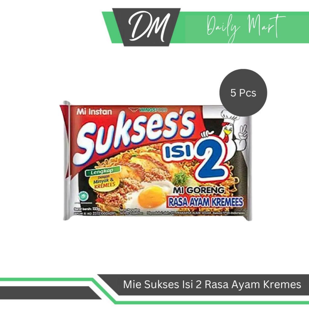 

Mie Sukses Isi 2 Goreng Rasa Ayam Kremes (Harga Per 5 Pcs) - Mie Instan Enak Murah Besar