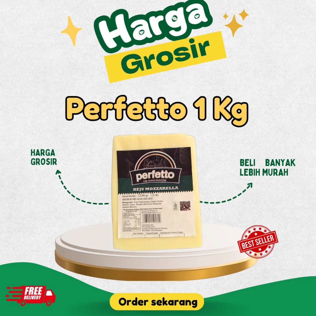 

[LEBIH MURAH] KEJU MOZZARELLA PERFETTO 1 KG / CHEESE MOZARELLA 1 KG