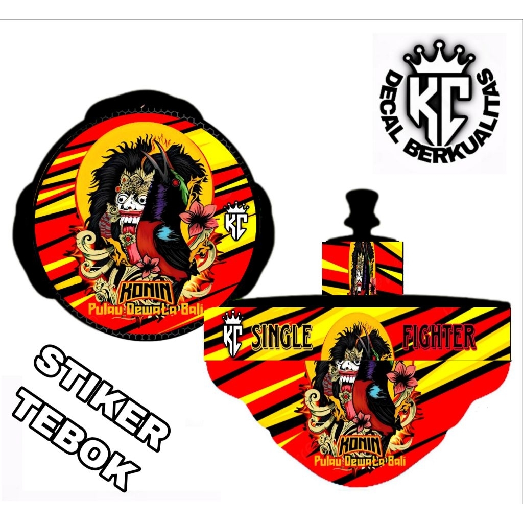 STIKER Sangkar Lovebird Decal Konin Barong Bali
