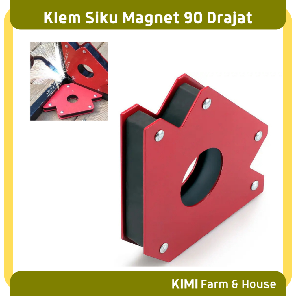 Klem Siku Magnet Siku-Siku 90 Derajat Perlengkapan Magnet Las Listrik Penentu Sudut Las Magnet yang 