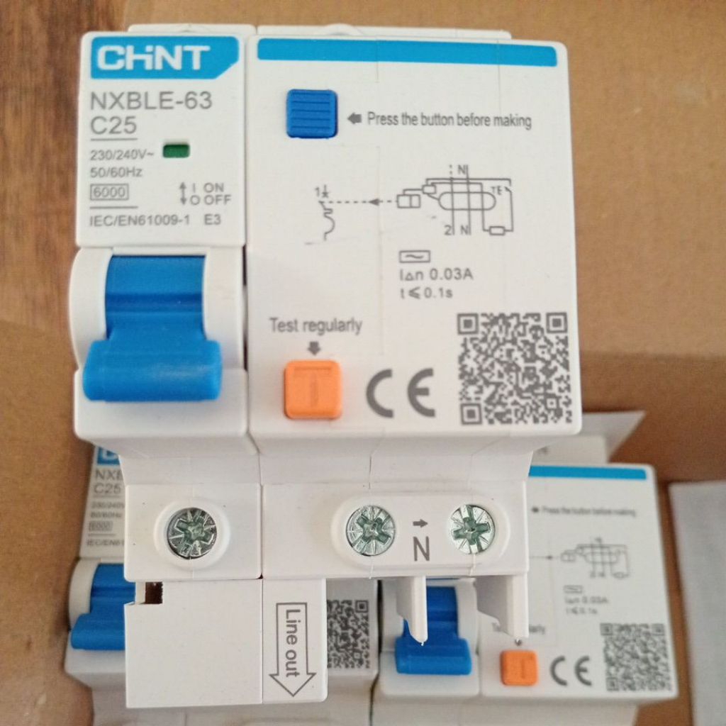 RCBO ELCB 25A 30mA 6kA Chint