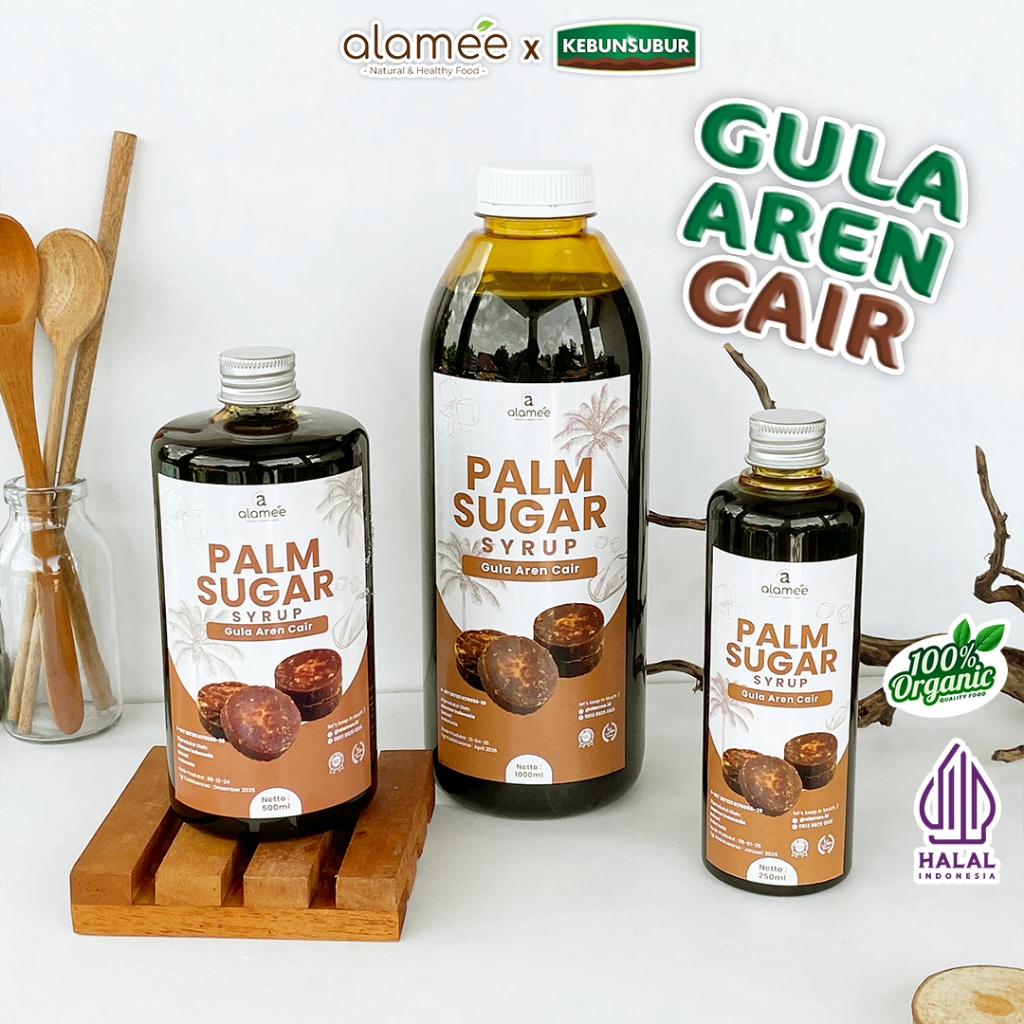 

ALAMEE Gula Aren Cair Syrup Palm Sugar Organic Liquid Organik Brown Sirup Natural Kebunsubur