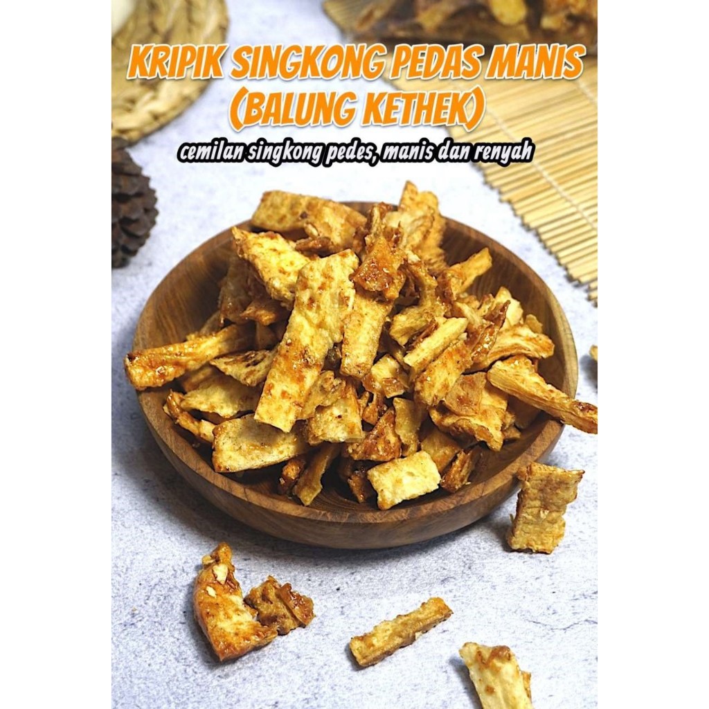 

KRIPIK SINGKONG PEDES MANIS (BALUNG KETHEK) 250 gram