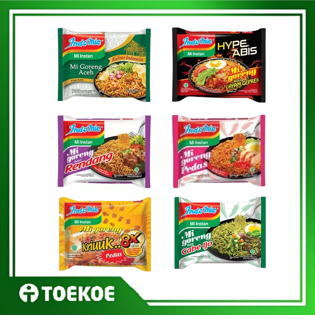 

TOEKOE Indomie Mi Goreng Rendang/ Aceh/ Geprek/ Kriuk 8x/ Goreng Pedas/ Cabe Ijo (5pcs)