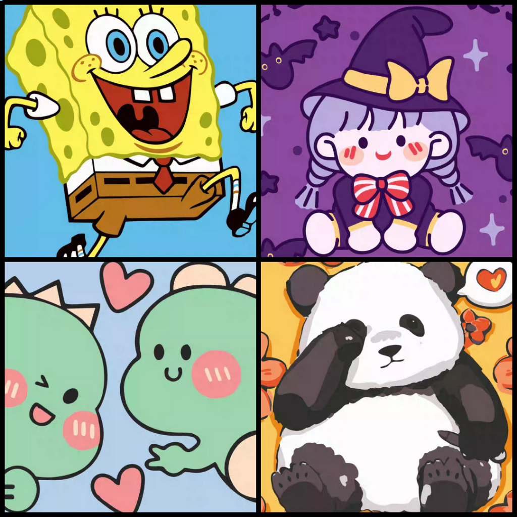 

Framed DIY Diamond Painting Animasi 20*20 baru, lukisan bingkai berlian penuh DIY, lukisan dekoratif berlian buatan tangan