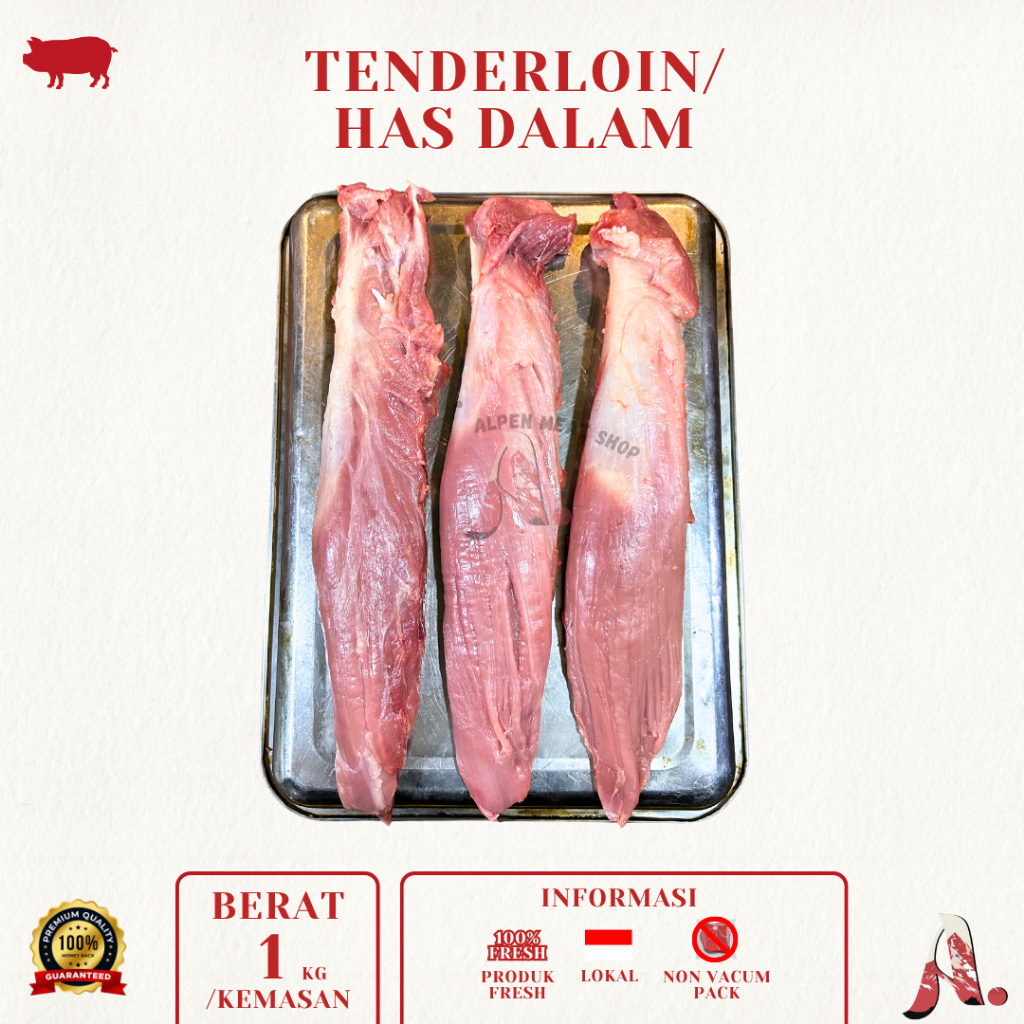 

Daging Babi Has dalam/ Tenderloin (1kg) / Daging Babi - Lokal