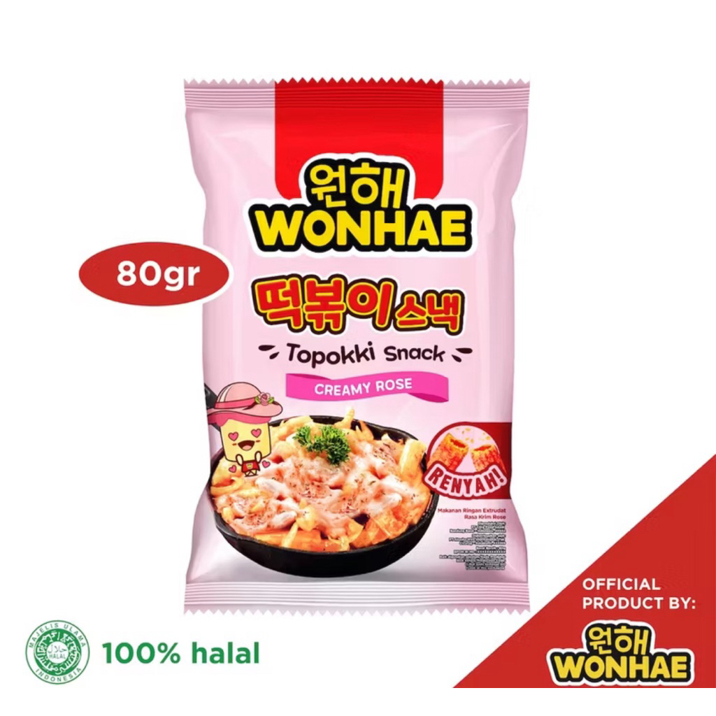 

Wonhae Topokki Snack Creamy Rose 80 gr - Wonhae Snack Korea