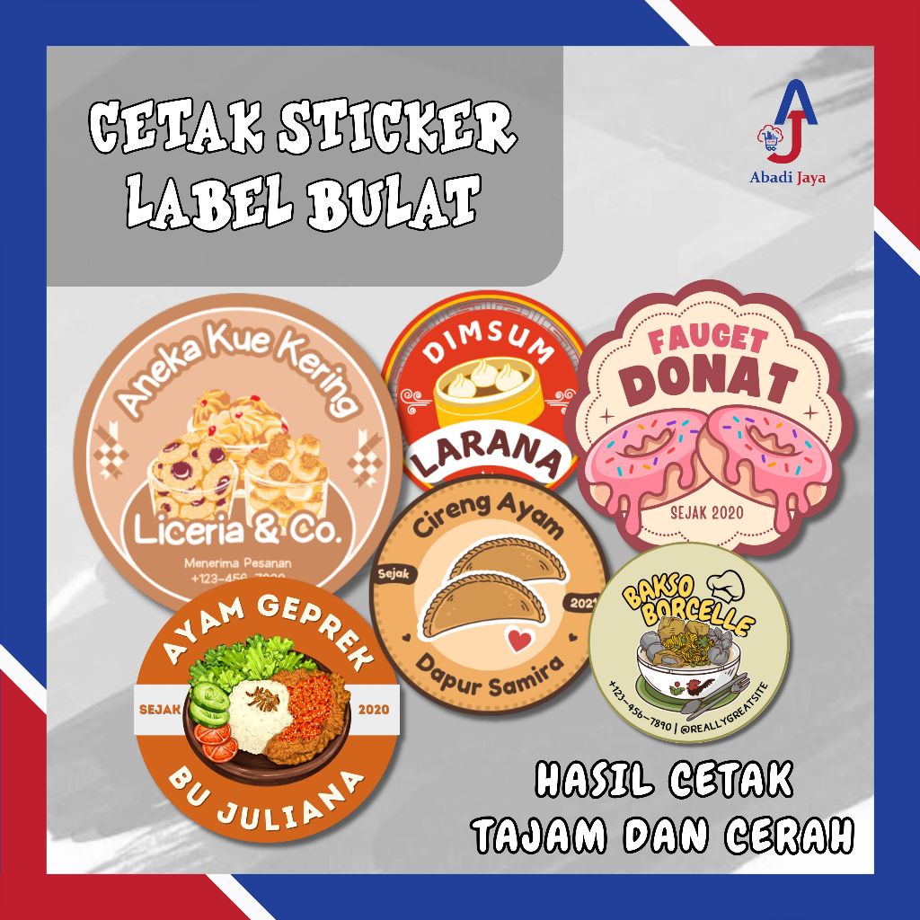 

AJ - Cetak Sticker Label Bulat / Stiker Label Makanan / Print Sticker Label