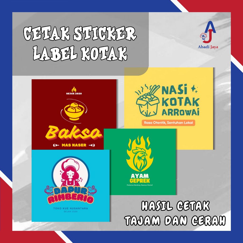 

AJ - Cetak Sticker Label Kotak / Stiker Label Makanan / Print Sticker Label