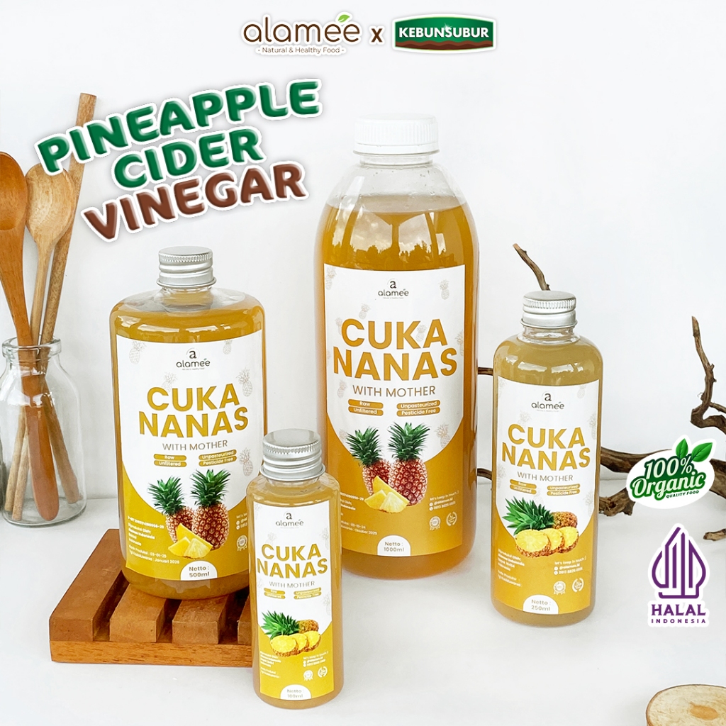 

ALAMEE Cuka Nanas Original Pineapple Cider Vinegar With Mother Organik kebunsubur