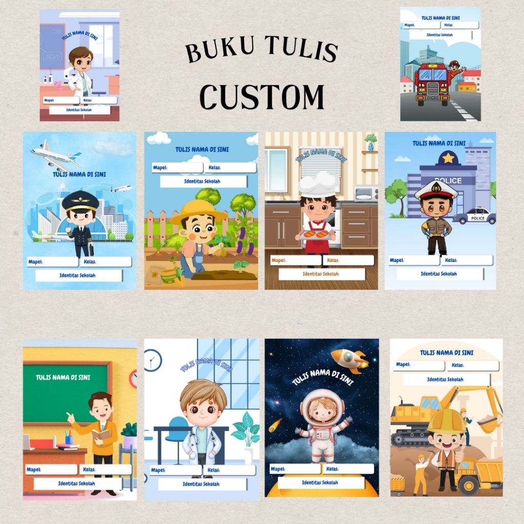 

BUKU TULIS CUSTOM TEMA PROFESI ANAK LAKI-LAKI